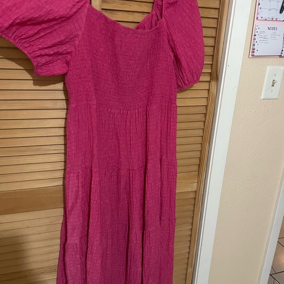 SHEIN Pls Textured Cut Out Ruched Bust Shirred Back Ruffle Hem Dress sz 3xl NWOT - Picture 9 of 9
